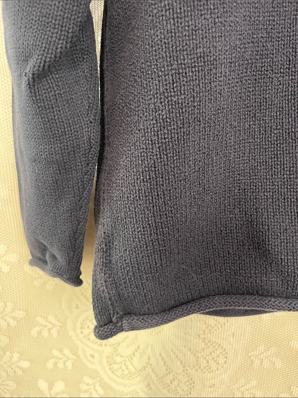 😻5for$15😻Eddie Bauer Navy Blue Knit Button-Front Cardigan M tall - Picture 4 of 4